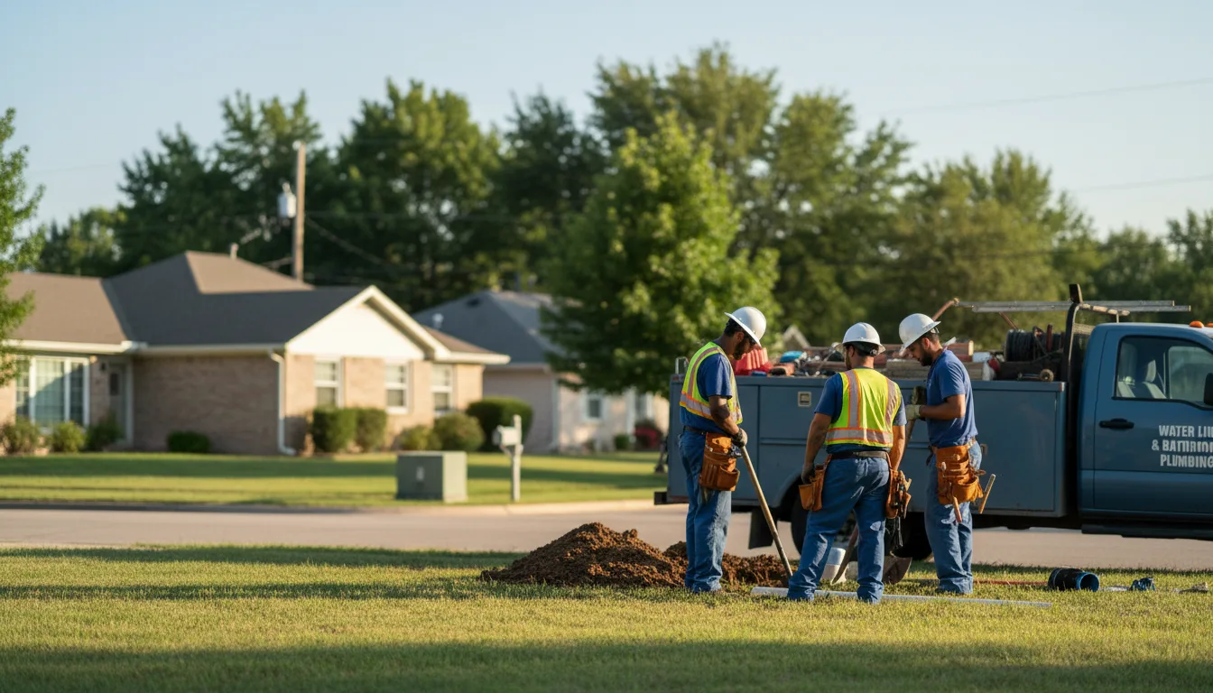 Residential water line and bathroom plumbing service in Friendship, IN